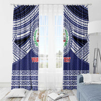 Personalised Tonga Sia'atoutai Theological College Window Curtain Polynesian Ngatu Tribal