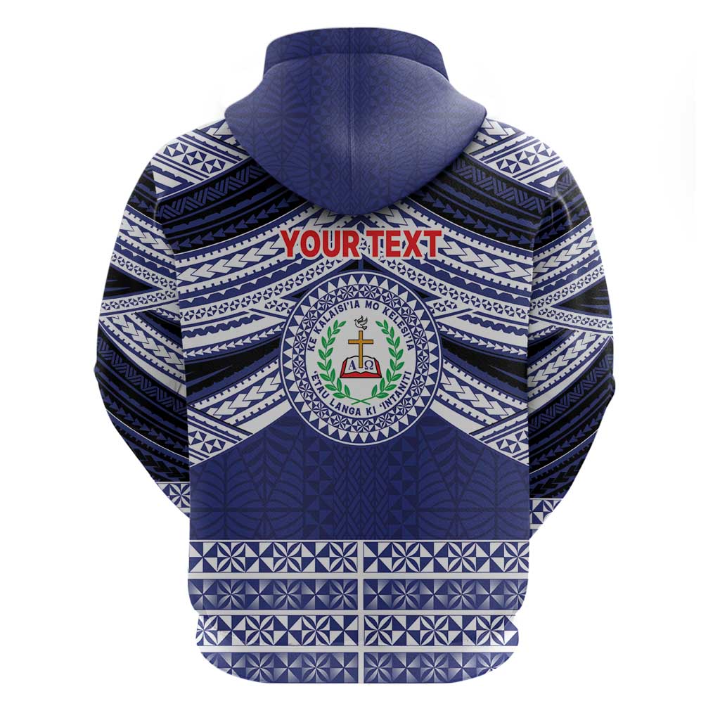 Personalised Tonga Sia'atoutai Theological College Zip Hoodie Polynesian Ngatu Tribal
