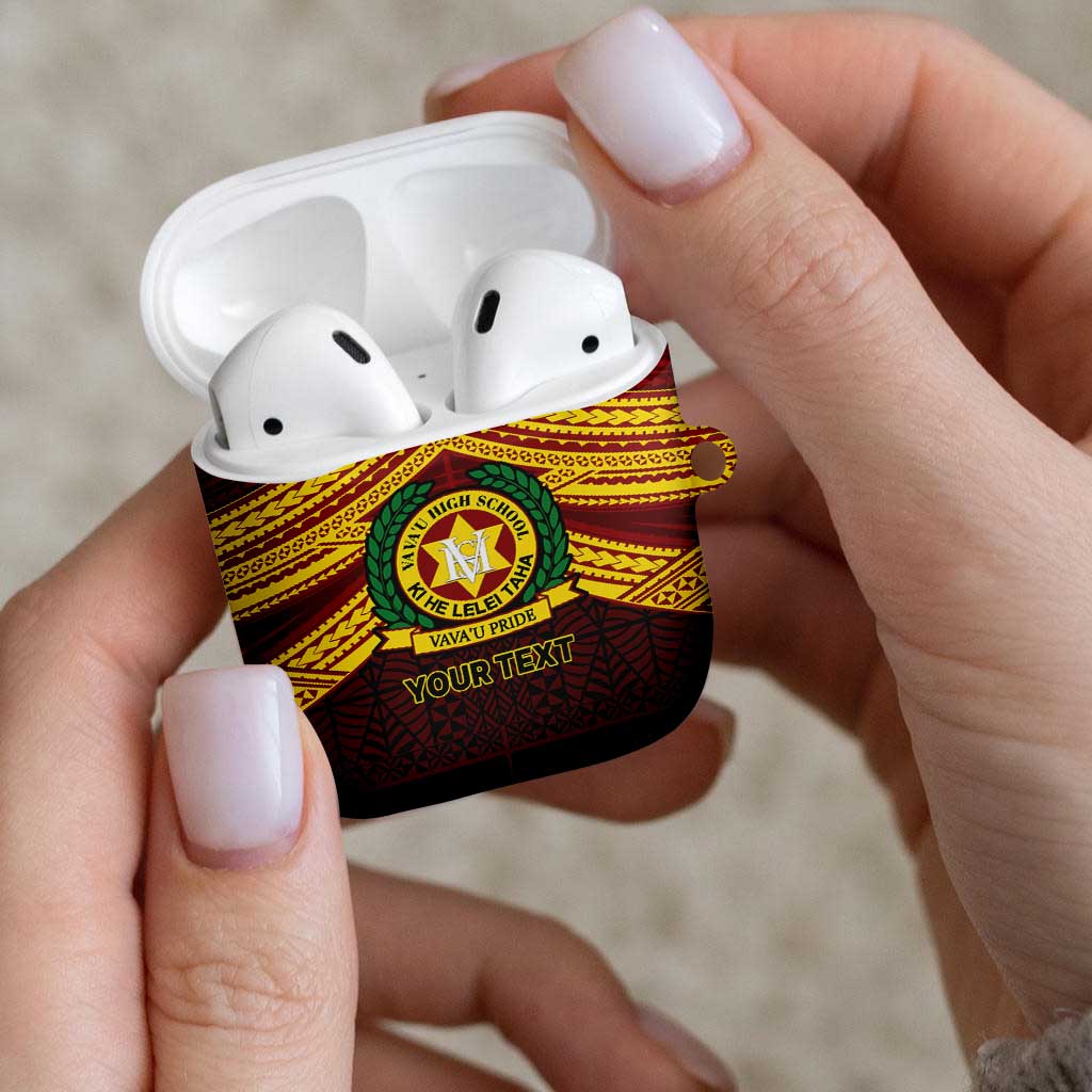 Personalised Tonga Vava'u High School AirPods Case Polynesian Ngatu Tribal - Polynesian Pride