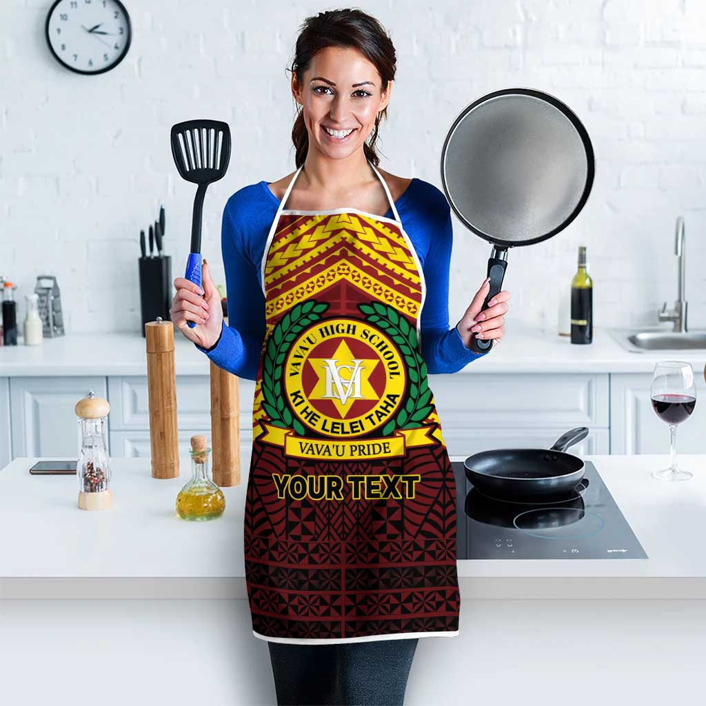 Personalised Tonga Vava'u High School Apron Polynesian Ngatu Tribal - Polynesian Pride