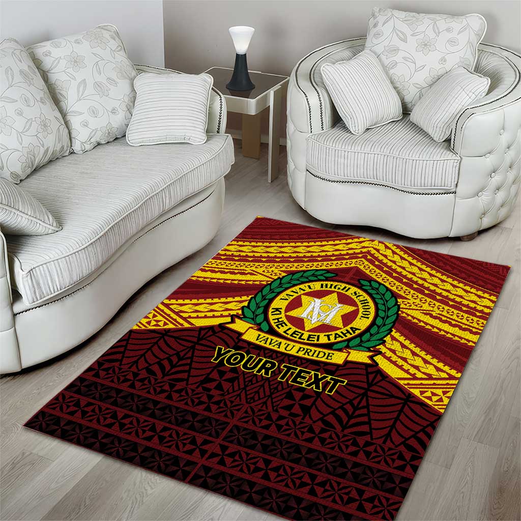 Personalised Tonga Vava'u High School Area Rug Polynesian Ngatu Tribal