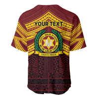 Personalised Tonga Vava'u High School Baseball Jersey Polynesian Ngatu Tribal