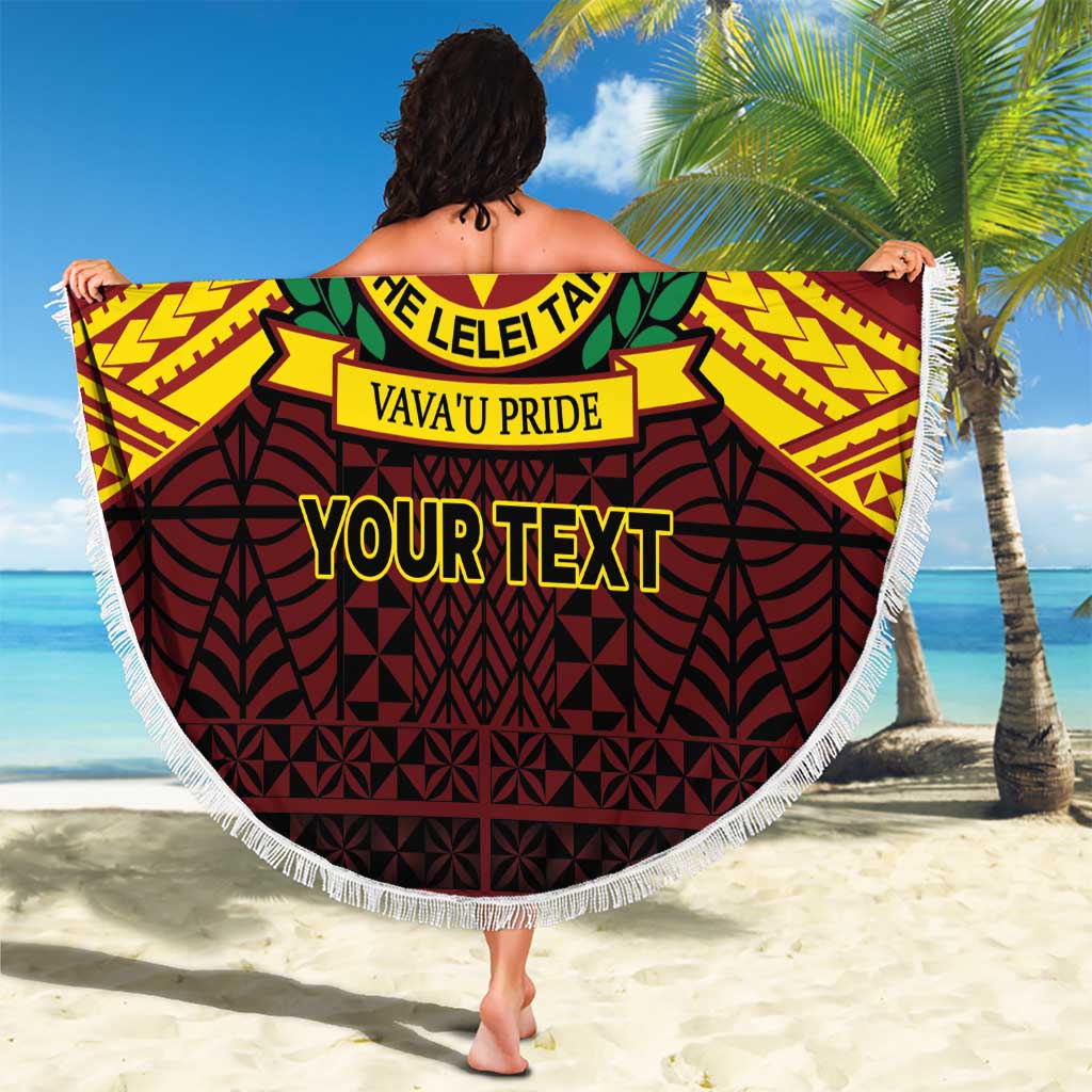 Personalised Tonga Vava'u High School Beach Blanket Polynesian Ngatu Tribal