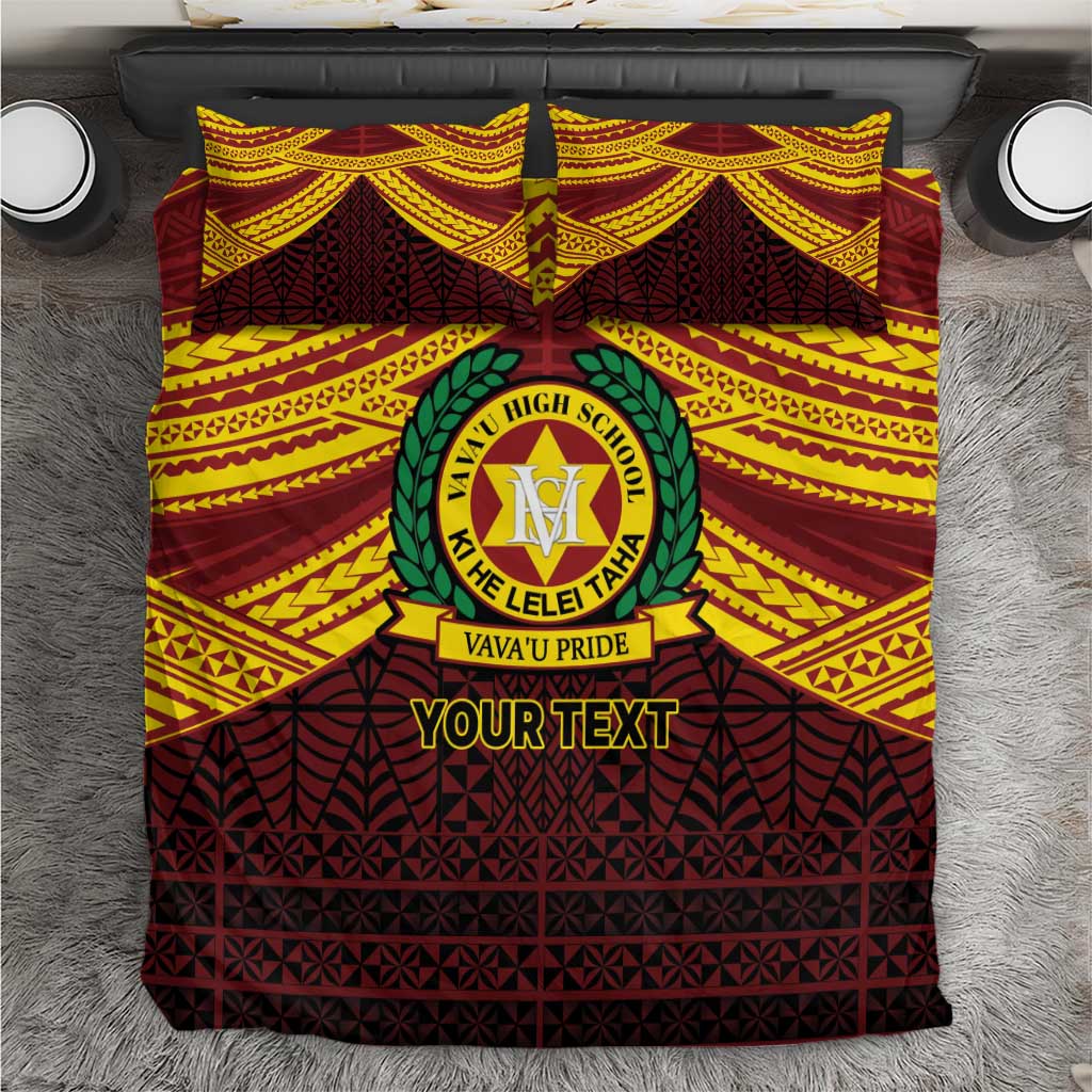 Personalised Tonga Vava'u High School Bedding Set Polynesian Ngatu Tribal
