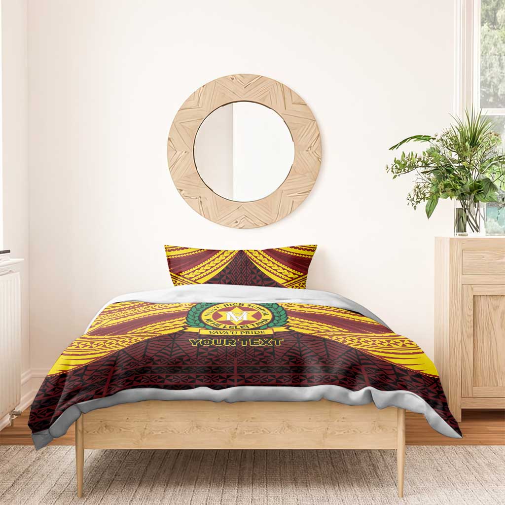 Personalised Tonga Vava'u High School Bedding Set Polynesian Ngatu Tribal