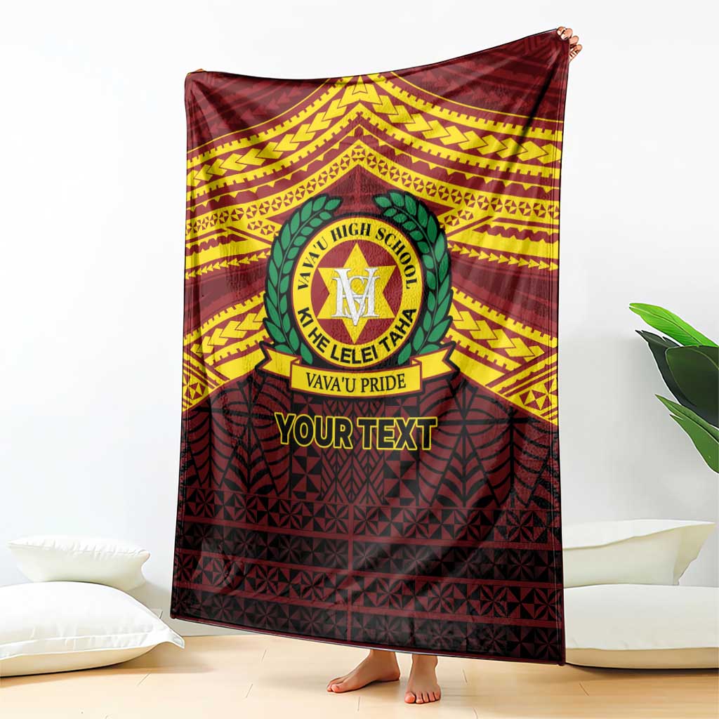 Personalised Tonga Vava'u High School Blanket Polynesian Ngatu Tribal