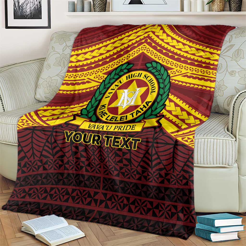 Personalised Tonga Vava'u High School Blanket Polynesian Ngatu Tribal
