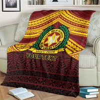 Personalised Tonga Vava'u High School Blanket Polynesian Ngatu Tribal