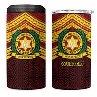 Personalised Tonga Vava'u High School 4 in 1 Can Cooler Tumbler Polynesian Ngatu Tribal