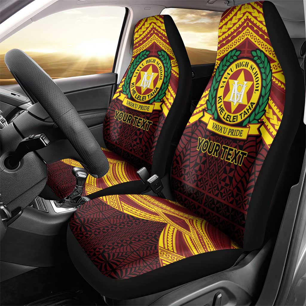 Personalised Tonga Vava'u High School Car Seat Cover Polynesian Ngatu Tribal