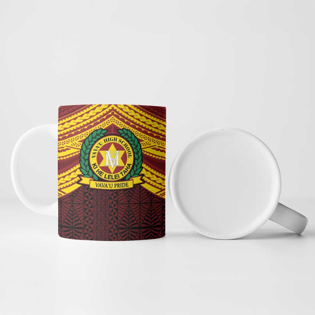 Personalised Tonga Vava'u High School Ceramic Mug Polynesian Ngatu Tribal - Polynesian Pride
