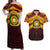 Personalised Tonga Vava'u High School Couples Matching Off Shoulder Maxi Dress and Hawaiian Shirt Polynesian Ngatu Tribal