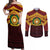 Personalised Tonga Vava'u High School Couples Matching Off Shoulder Maxi Dress and Long Sleeve Button Shirt Polynesian Ngatu Tribal