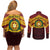 Personalised Tonga Vava'u High School Couples Matching Off Shoulder Short Dress and Long Sleeve Button Shirt Polynesian Ngatu Tribal