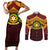 Personalised Tonga Vava'u High School Couples Matching Short Sleeve Bodycon Dress and Long Sleeve Button Shirt Polynesian Ngatu Tribal