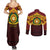 Personalised Tonga Vava'u High School Couples Matching Summer Maxi Dress and Long Sleeve Button Shirt Polynesian Ngatu Tribal