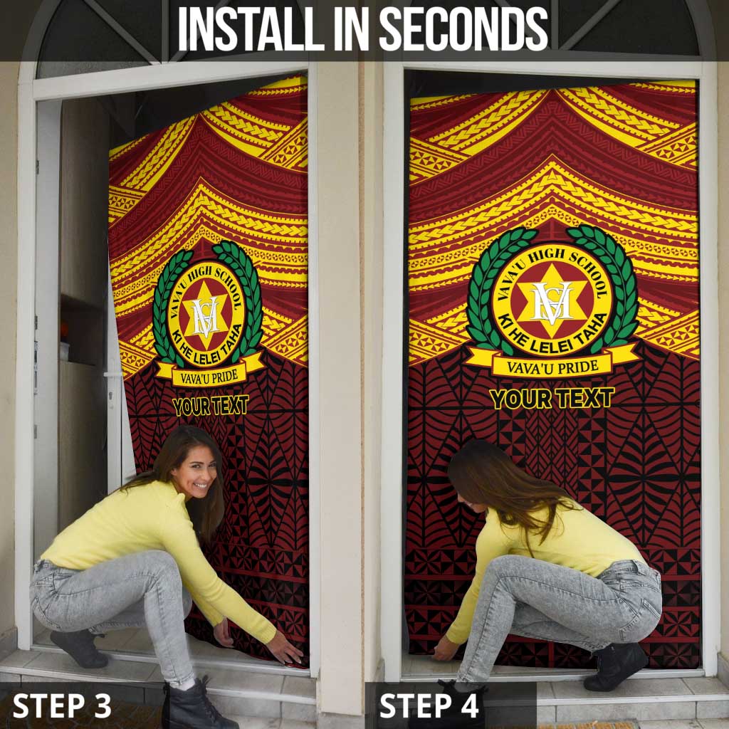 Personalised Tonga Vava'u High School Door Cover Polynesian Ngatu Tribal - Polynesian Pride