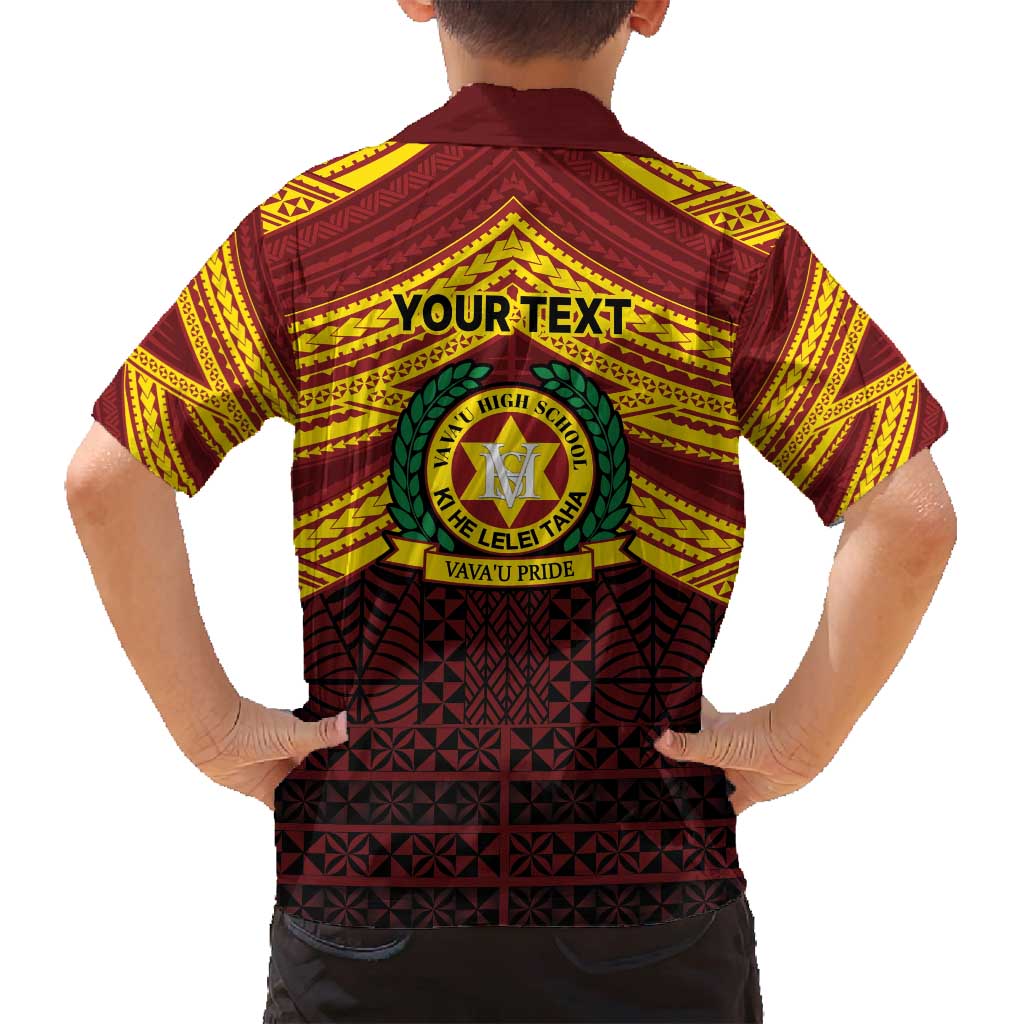 Personalised Tonga Vava'u High School Family Matching Puletasi and Hawaiian Shirt Polynesian Ngatu Tribal