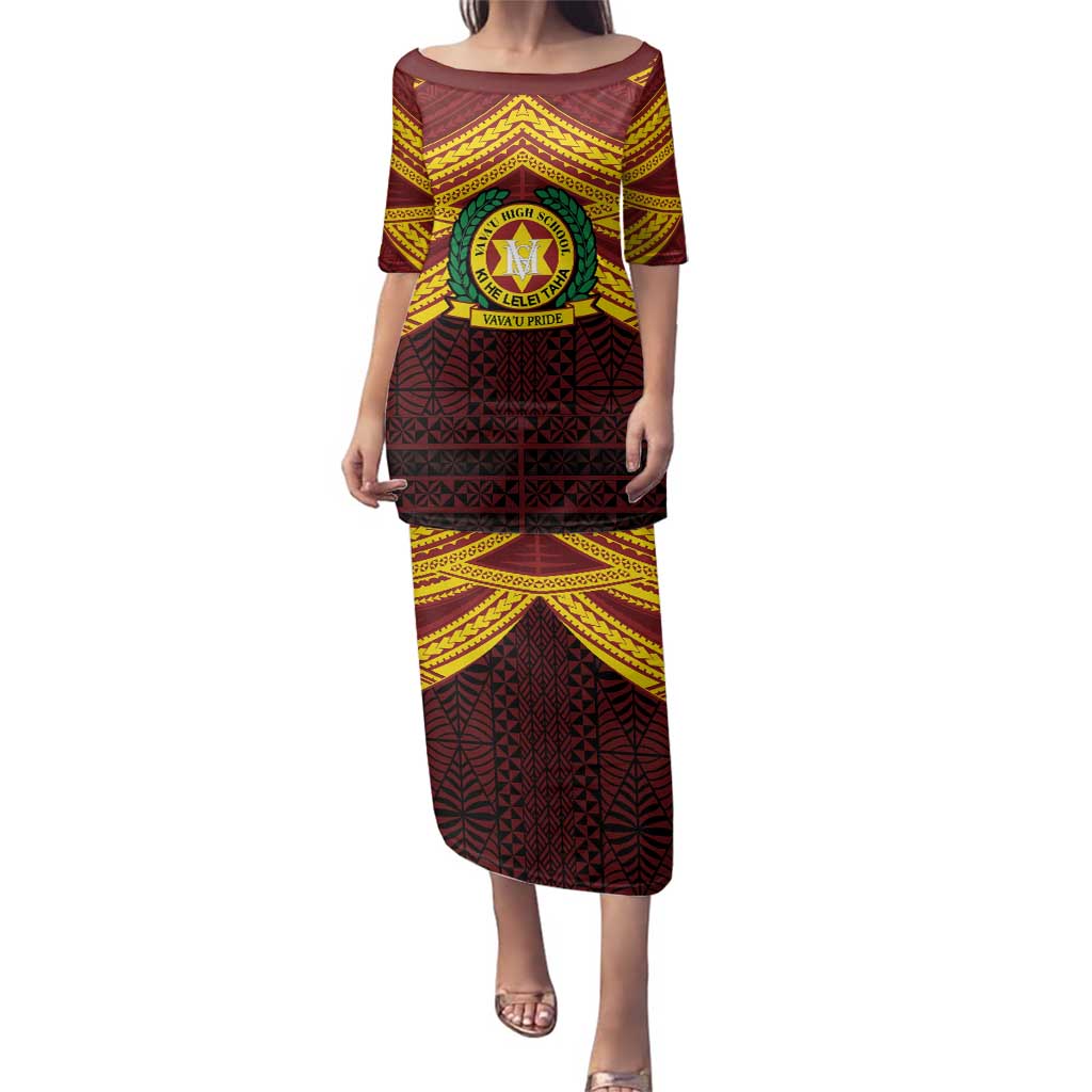 Personalised Tonga Vava'u High School Family Matching Puletasi and Hawaiian Shirt Polynesian Ngatu Tribal