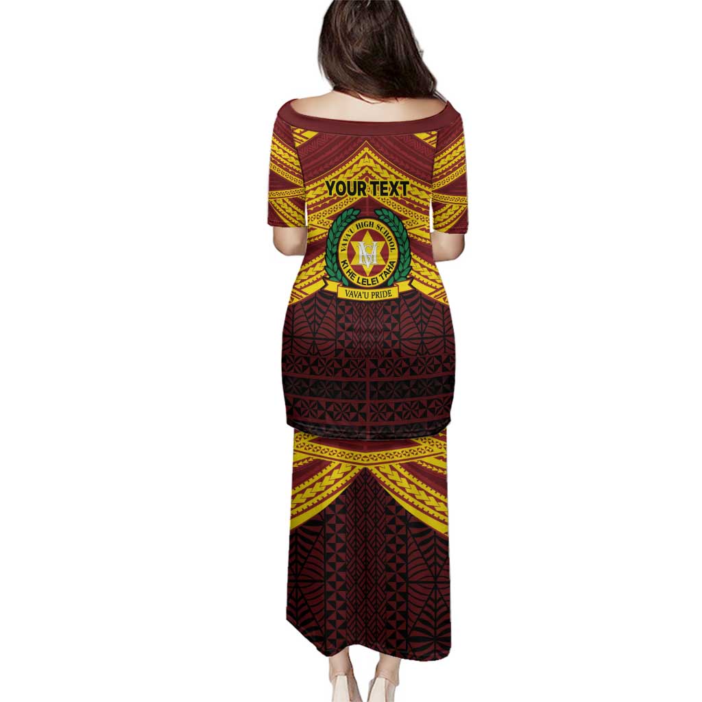 Personalised Tonga Vava'u High School Family Matching Puletasi and Hawaiian Shirt Polynesian Ngatu Tribal