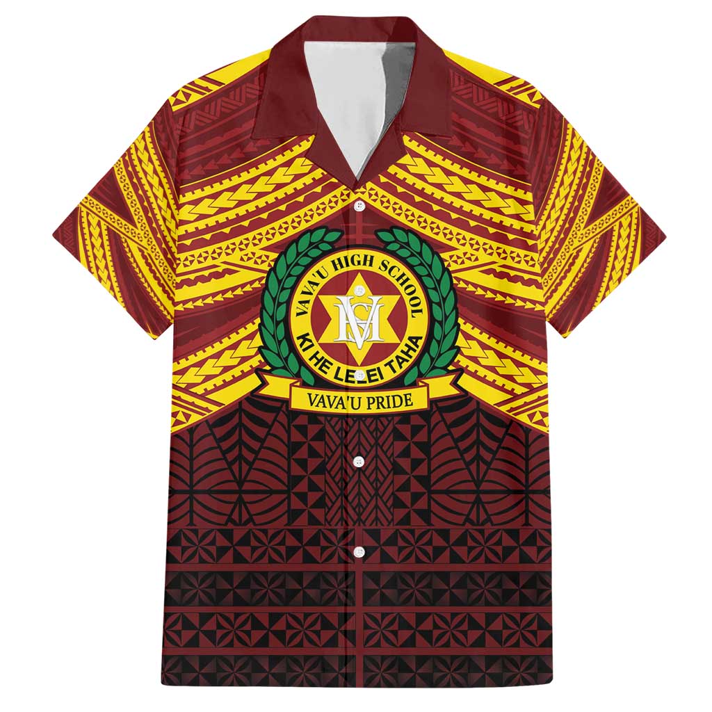 Personalised Tonga Vava'u High School Family Matching Short Sleeve Bodycon Dress and Hawaiian Shirt Polynesian Ngatu Tribal