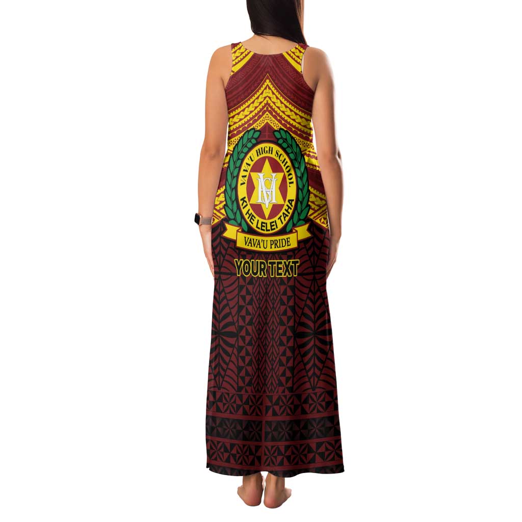 Personalised Tonga Vava'u High School Family Matching Tank Maxi Dress and Hawaiian Shirt Polynesian Ngatu Tribal