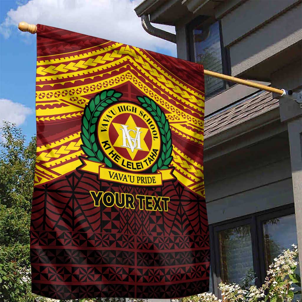 Personalised Tonga Vava'u High School Garden Flag Polynesian Ngatu Tribal