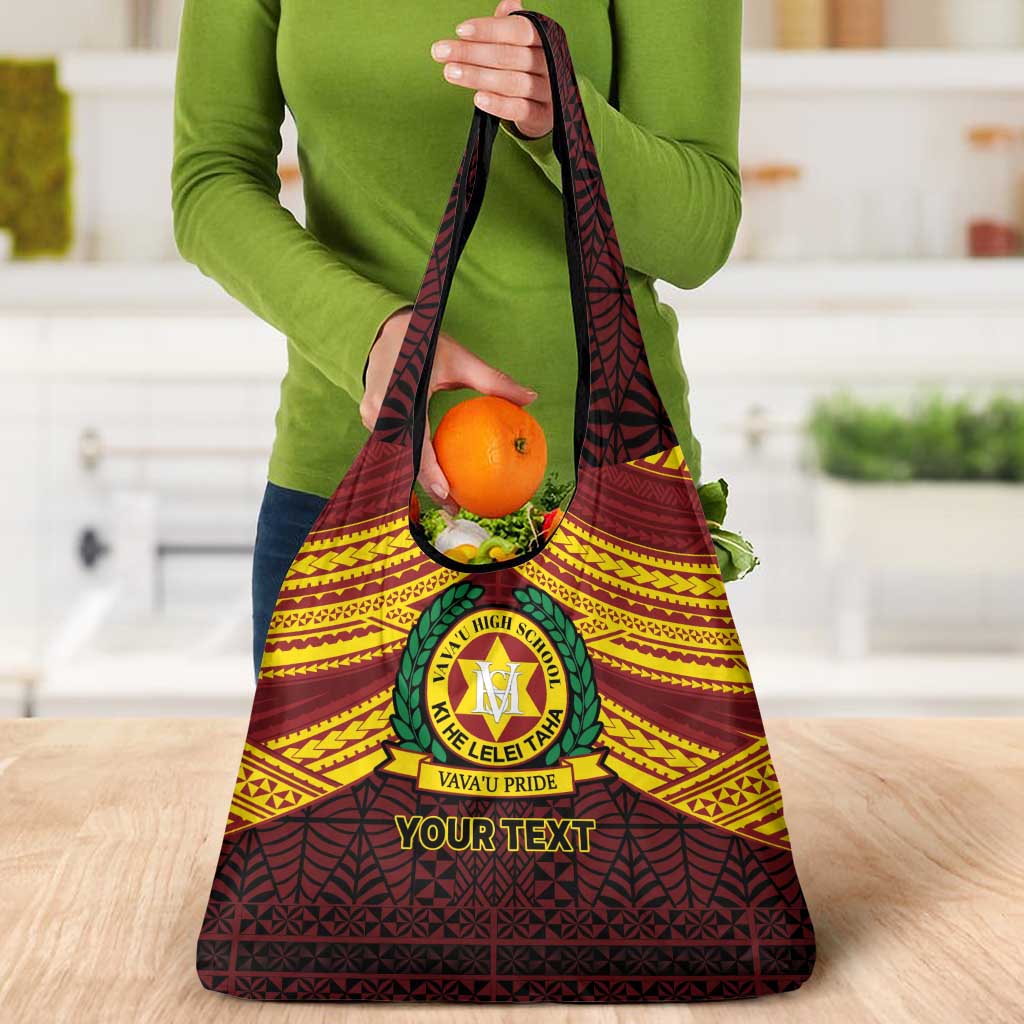 Personalised Tonga Vava'u High School Grocery Bag Polynesian Ngatu Tribal
