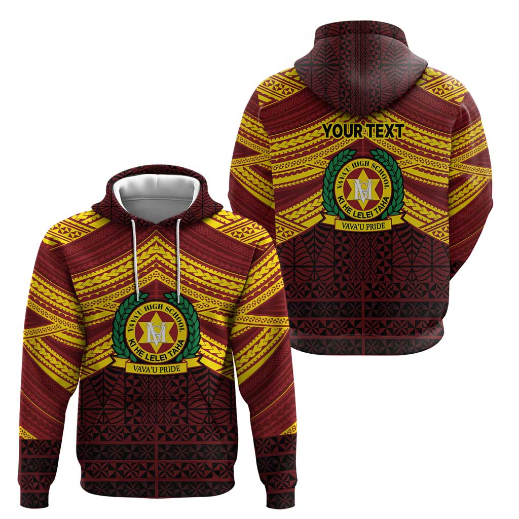 Personalised Tonga Vava'u High School Hoodie Polynesian Ngatu Tribal