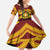 Personalised Tonga Vava'u High School Kid Short Sleeve Dress Polynesian Ngatu Tribal