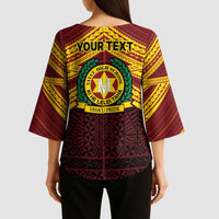 Personalised Tonga Vava'u High School Kimono Sleeve Blouse Polynesian Ngatu Tribal - Polynesian Pride