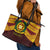 Personalised Tonga Vava'u High School Leather Tote Bag Polynesian Ngatu Tribal