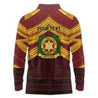Personalised Tonga Vava'u High School Long Sleeve Polo Shirt Polynesian Ngatu Tribal LT9 - Polynesian Pride