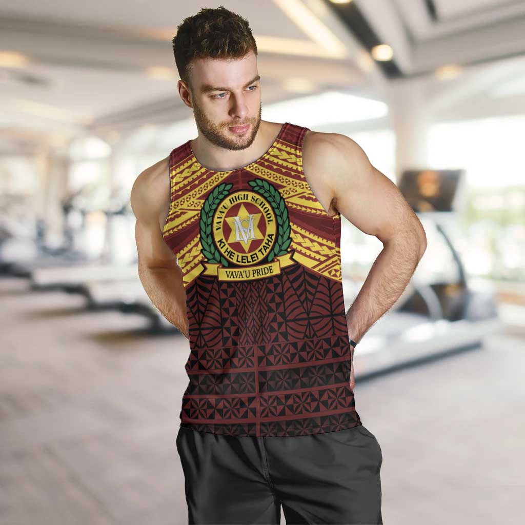 Personalised Tonga Vava'u High School Men Tank Top Polynesian Ngatu Tribal
