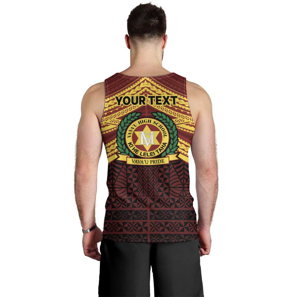 Personalised Tonga Vava'u High School Men Tank Top Polynesian Ngatu Tribal