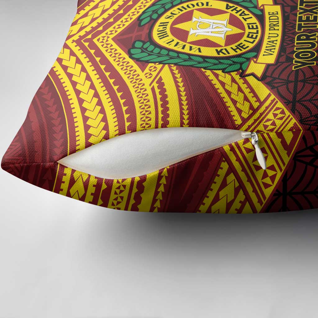 Personalised Tonga Vava'u High School Pillow Cover Polynesian Ngatu Tribal - Polynesian Pride