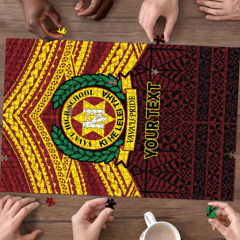 Personalised Tonga Vava'u High School Puzzle Polynesian Ngatu Tribal - Polynesian Pride