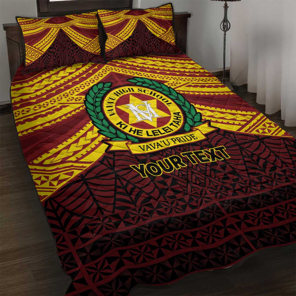 Personalised Tonga Vava'u High School Quilt Bed Set Polynesian Ngatu Tribal