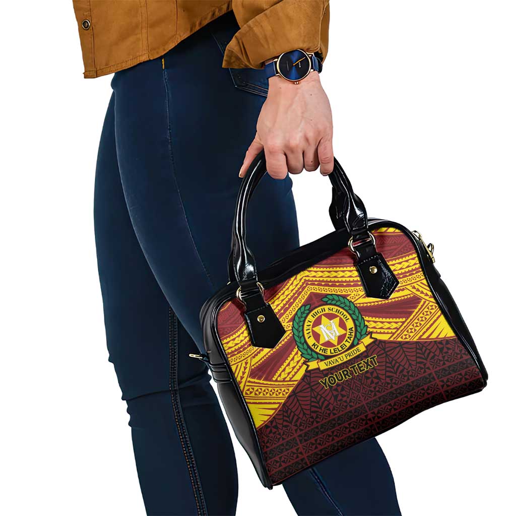 Personalised Tonga Vava'u High School Shoulder Handbag Polynesian Ngatu Tribal