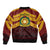 Personalised Tonga Vava'u High School Sleeve Zip Bomber Jacket Polynesian Ngatu Tribal