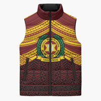 Personalised Tonga Vava'u High School Sleeveless Puffer Jacket Polynesian Ngatu Tribal - Polynesian Pride