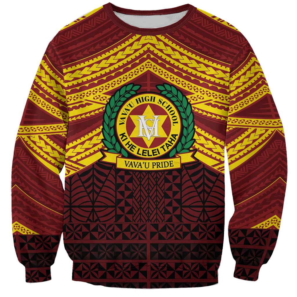 Personalised Tonga Vava'u High School Sweatshirt Polynesian Ngatu Tribal