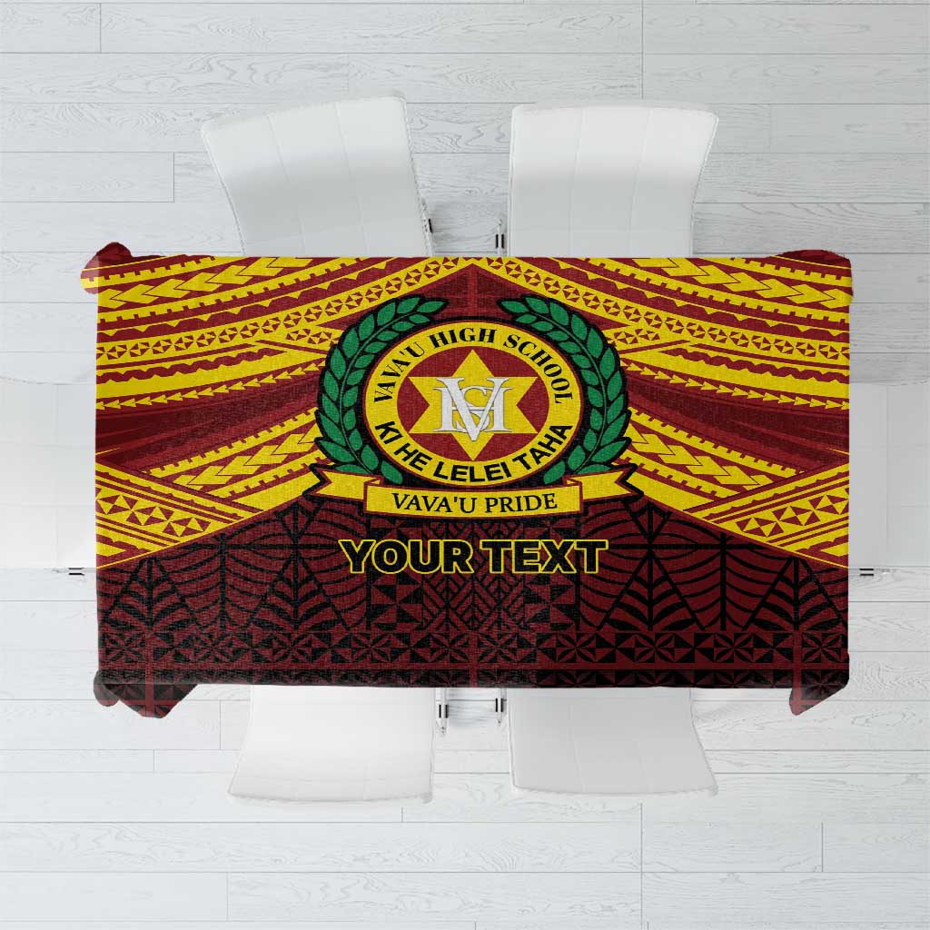 Personalised Tonga Vava'u High School Tablecloth Polynesian Ngatu Tribal