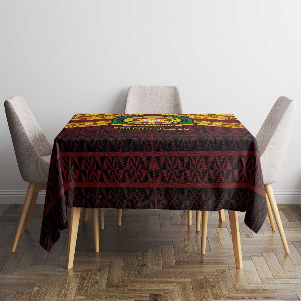 Personalised Tonga Vava'u High School Tablecloth Polynesian Ngatu Tribal
