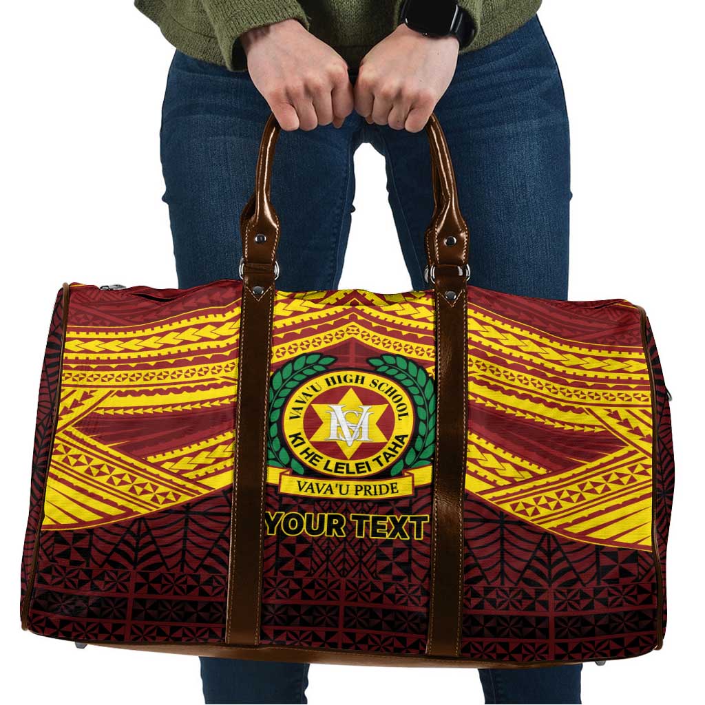 Personalised Tonga Vava'u High School Travel Bag Polynesian Ngatu Tribal - Polynesian Pride