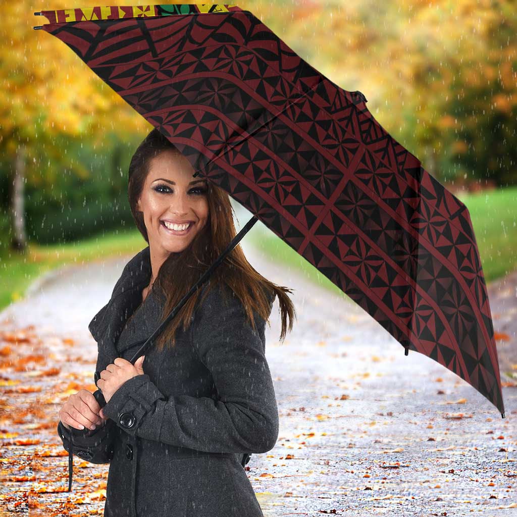 Personalised Tonga Vava'u High School Umbrella Polynesian Ngatu Tribal - Polynesian Pride