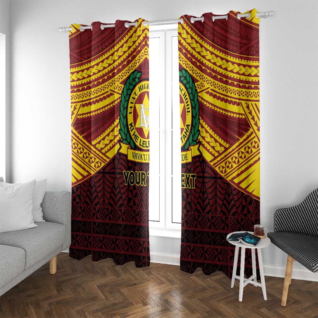 Personalised Tonga Vava'u High School Window Curtain Polynesian Ngatu Tribal
