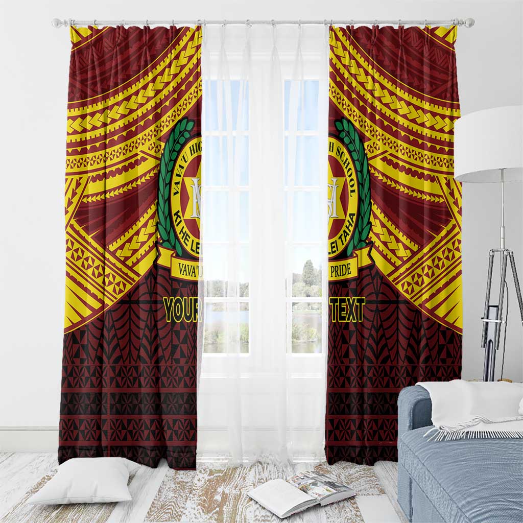 Personalised Tonga Vava'u High School Window Curtain Polynesian Ngatu Tribal