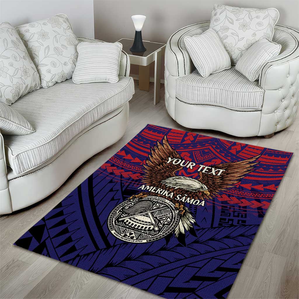 American Samoa Brave Eagle Personalized Area Rug National Flag Color