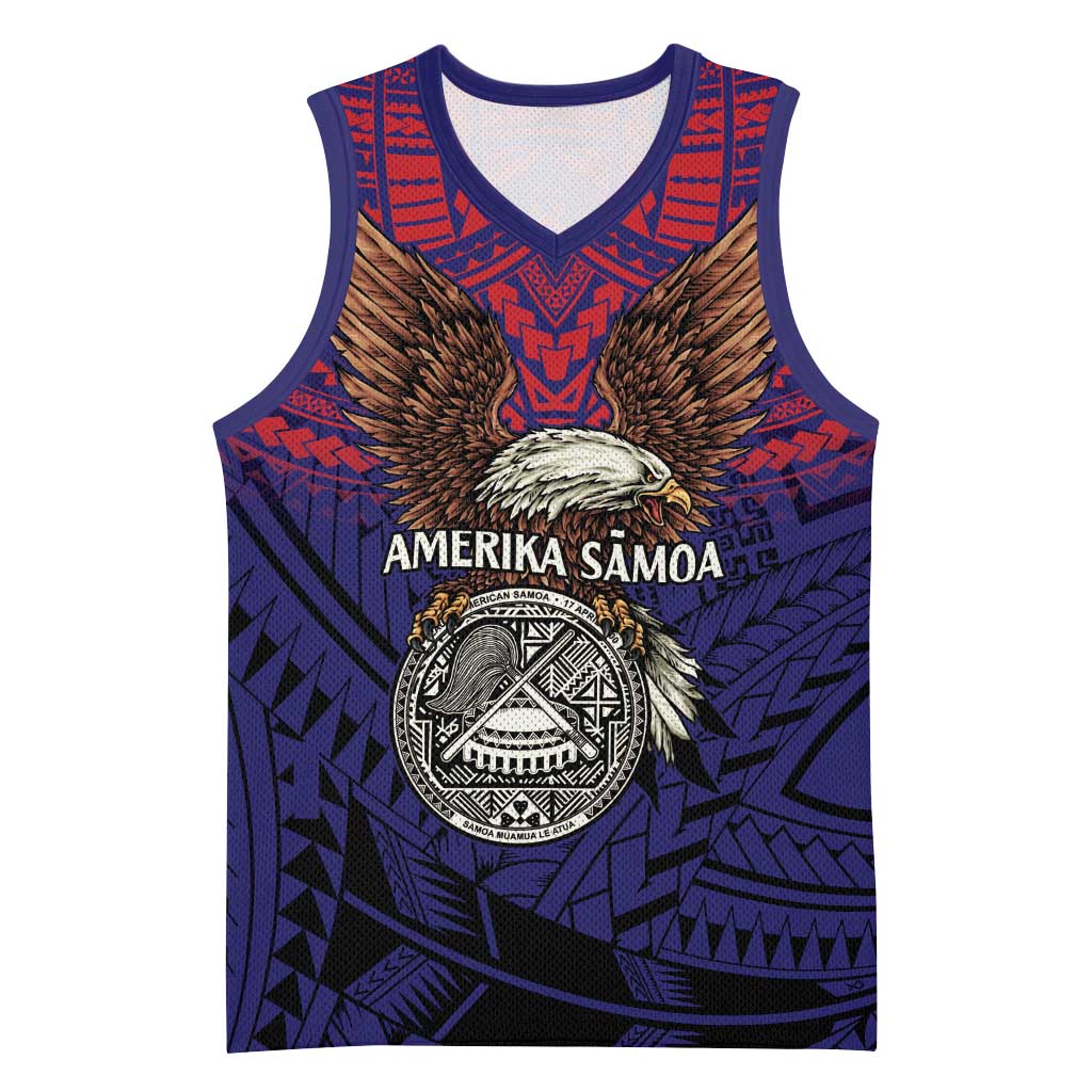 American Samoa Brave Eagle Personalized Basketball Jersey National Flag Color LT9 Unisex Blue - Polynesian Pride